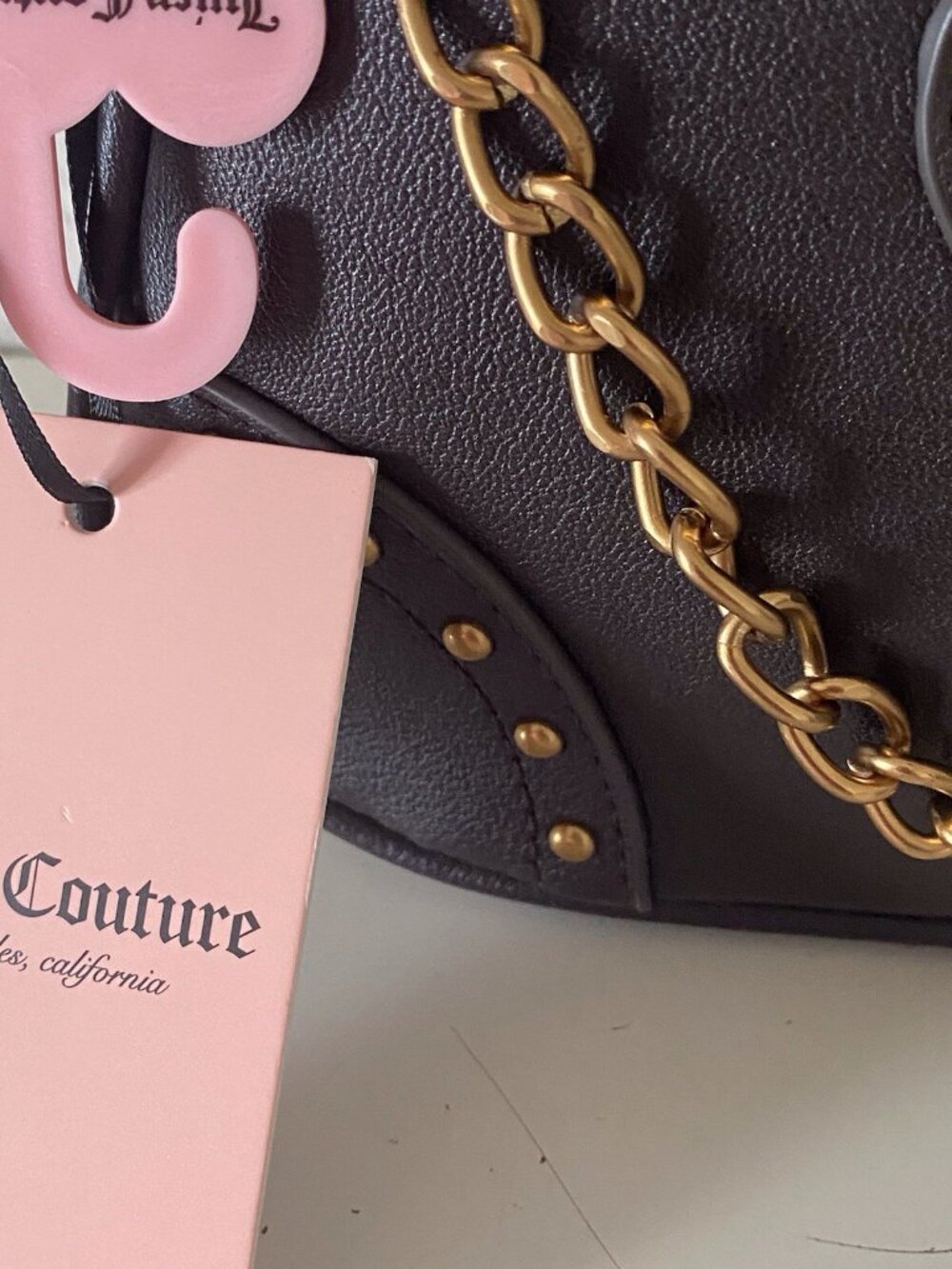 Juicy Couture In Her Juicy Era Convertible Wristlet Mini Bag Purse Chocolate NEW - Picture 4 of 14